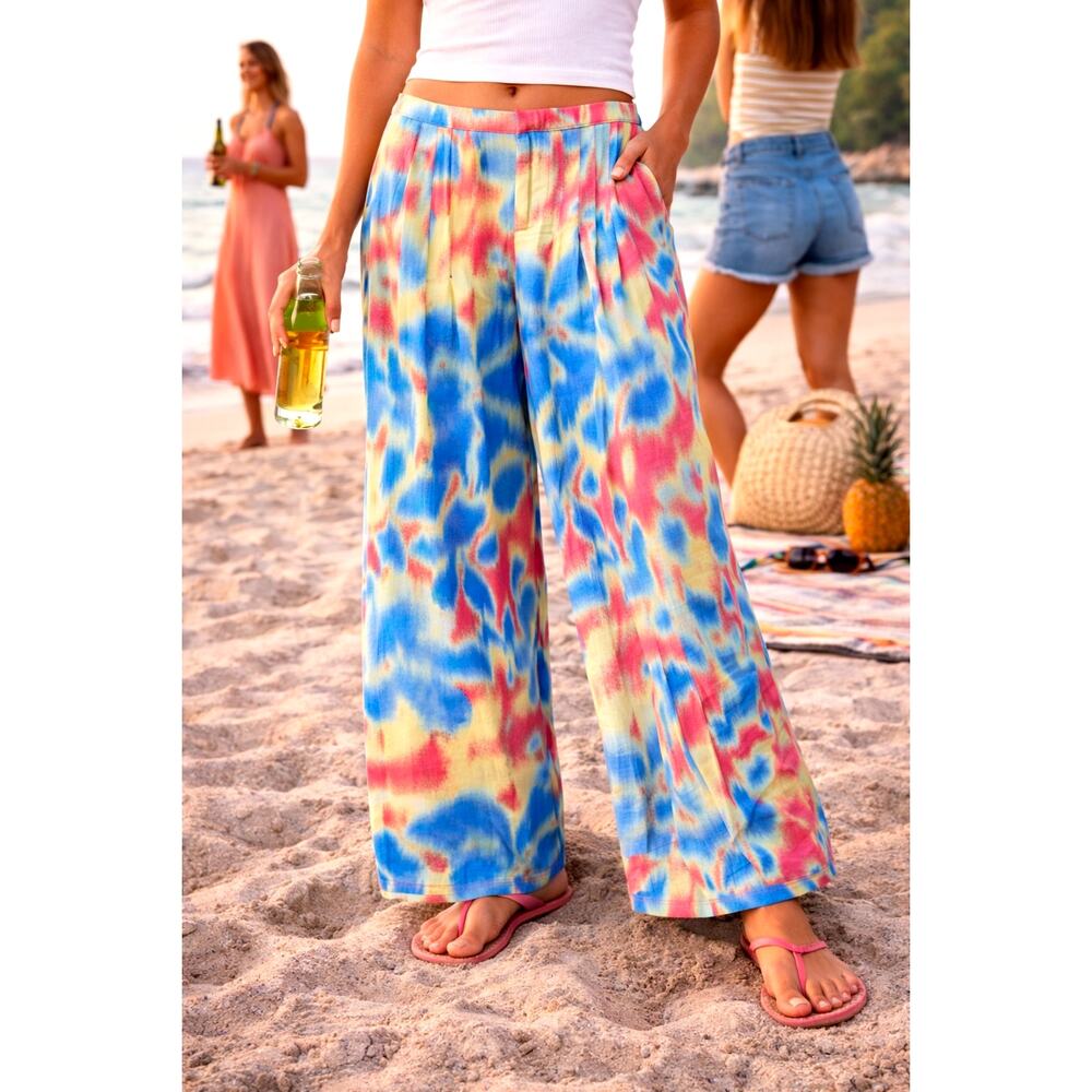 Free People Wild Child Pleated Pant Candy Combo M